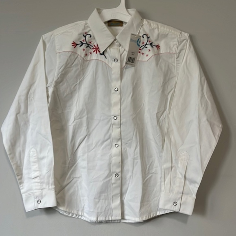 NWT Kids Embroidered Wrangler Button Down | Size 14‎